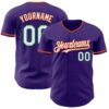 Custom Purple White Orange-Kelly Green Authentic Baseball Jersey