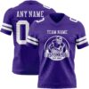 Custom Purple White Authentic Football Jersey