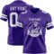 Purple0857-1 Custom Purple White Authentic Football Jersey