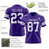 Custom Purple White Authentic Football Jersey