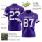 Purple0857-2 Custom Purple White Authentic Football Jersey