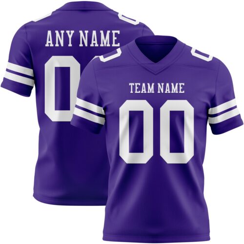 Custom Purple White Authentic Football Jersey