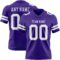 Purple0857 Custom Purple White Authentic Football Jersey