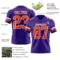 Purple0859-2 Custom Purple Orange-White Authentic Football Jersey