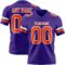 Purple0859 Custom Purple Orange-White Authentic Football Jersey