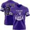 Purple0862-1 Custom Purple Black-White Authentic Football Jersey