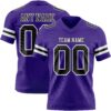 Custom Purple Black-White Authentic Football Jersey