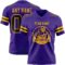 Purple0864-1 Custom Purple Black-Gold Authentic Football Jersey