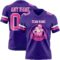 Purple0866-1 Custom Purple Pink-White Authentic Football Jersey