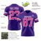 Purple0866-2 Custom Purple Pink-White Authentic Football Jersey