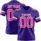 Purple0866 Custom Purple Pink-White Authentic Football Jersey