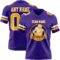 Purple0868-1 Custom Purple Gold-White Authentic Football Jersey