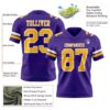 Custom Purple Gold-White Authentic Football Jersey
