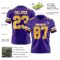 Purple0868-2 Custom Purple Gold-White Authentic Football Jersey