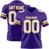 Custom Purple White-Gold Authentic Football Jersey