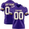 Custom Purple White-Old Gold Authentic Football Jersey