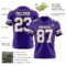 Custom Purple White-Old Gold Authentic Football Jersey