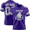Custom Purple Gray-White Authentic Football Jersey