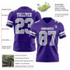 Custom Purple Gray-White Authentic Football Jersey
