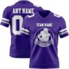 Custom Purple White-Gray Authentic Football Jersey