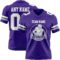 Purple0873-1 Custom Purple White-Gray Authentic Football Jersey