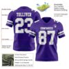 Custom Purple White-Gray Authentic Football Jersey