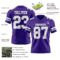 Purple0873-2 Custom Purple White-Gray Authentic Football Jersey
