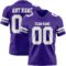 Purple0873 Custom Purple White-Gray Authentic Football Jersey