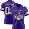 Custom Purple Cream Authentic Football Jersey