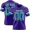 Purple0877 Custom Purple Teal-White Authentic Football Jersey
