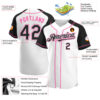 Custom White Black-Pink Authentic Raglan Sleeves Baseball Jersey