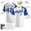 Custom White Royal-Black Authentic Raglan Sleeves Baseball Jersey