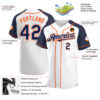 Custom White Navy-Orange Authentic Raglan Sleeves Baseball Jersey