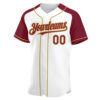 Custom White Crimson-Old Gold Authentic Raglan Sleeves Baseball Jersey