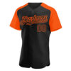 Custom Black Orange Authentic Raglan Sleeves Baseball Jersey