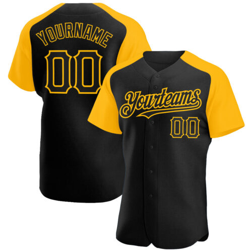 RaglanSleeves0206_5df7d63b-5b19-458e-b320-fd3cc7e5d562 Custom Black Gold Authentic Raglan Sleeves Baseball Jersey