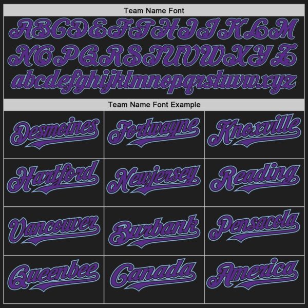 Custom Black Purple-Light Blue Authentic Raglan Sleeves Baseball Jersey