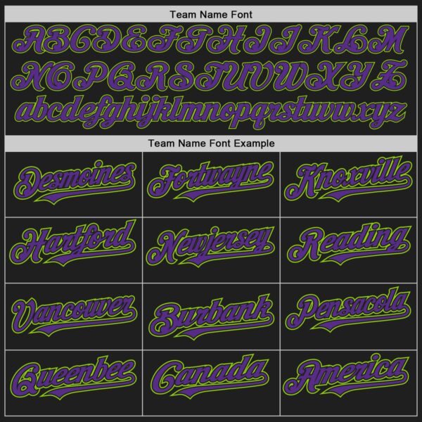 Custom Black Purple-Neon Green Authentic Raglan Sleeves Baseball Jersey