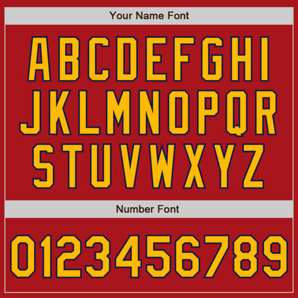 Custom Red Gold-Navy Authentic Raglan Sleeves Baseball Jersey