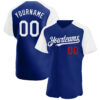 Custom Royal White-Red Authentic Raglan Sleeves Baseball Jersey