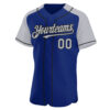 Custom Royal Gray-Black Authentic Raglan Sleeves Baseball Jersey