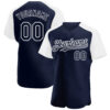 Custom Navy White Authentic Raglan Sleeves Baseball Jersey