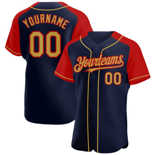 RaglanSleeves0304_d6d95cf5-ec96-4c4a-88e9-bfb798ae68bf Custom Navy Old Gold-Red Authentic Raglan Sleeves Baseball Jersey