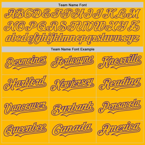 Custom Gold Purple Authentic Raglan Sleeves Baseball Jersey