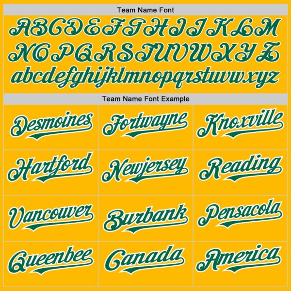 Custom Gold Kelly Green-White Authentic Raglan Sleeves Baseball Jersey