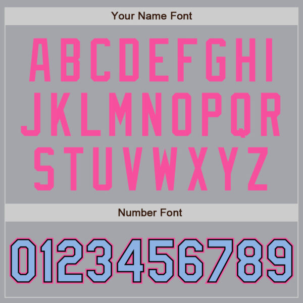 Custom Gray Light Blue Black-Pink Authentic Raglan Sleeves Baseball Jersey