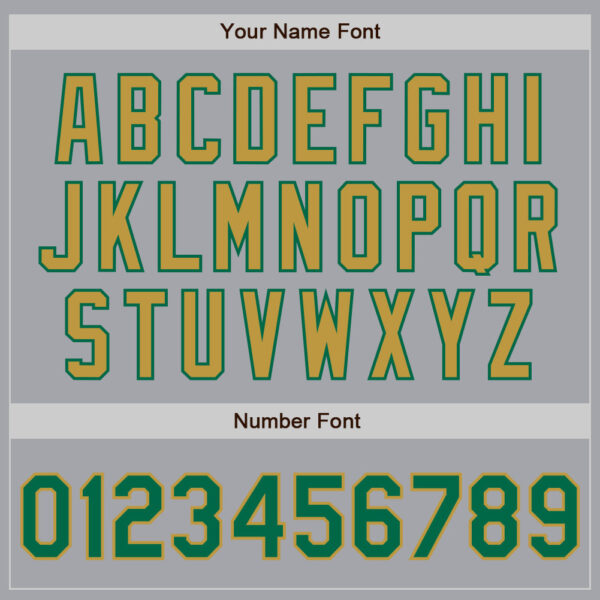 Custom Gray Kelly Green-Old Gold Authentic Raglan Sleeves Baseball Jersey