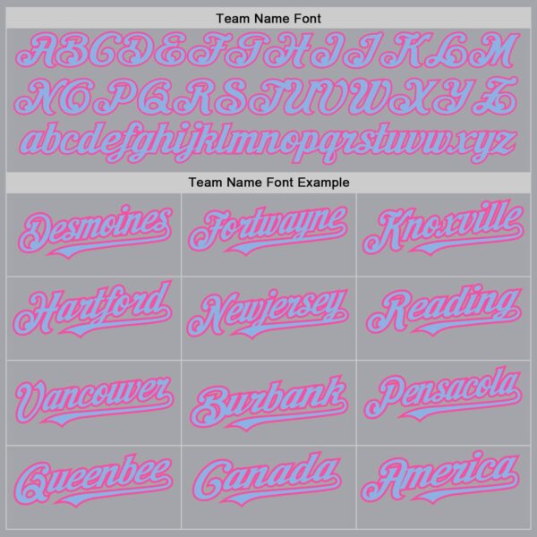 Custom Gray Light Blue-Pink Authentic Raglan Sleeves Baseball Jersey