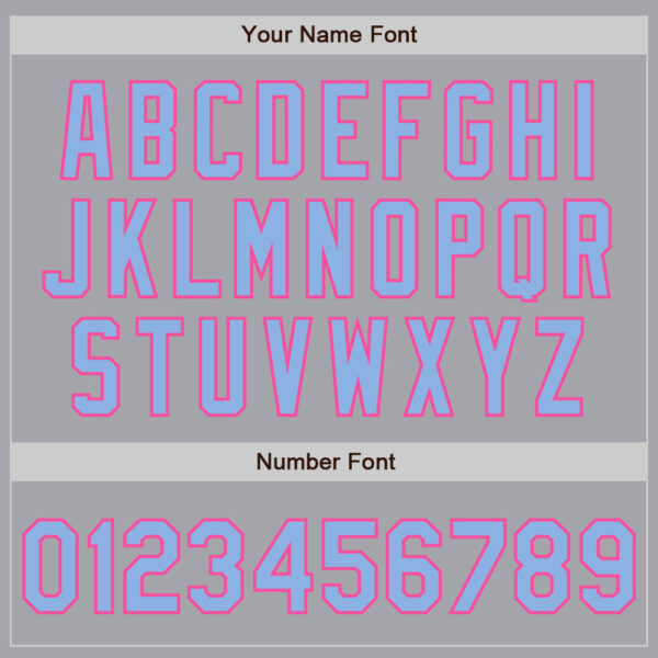 Custom Gray Light Blue-Pink Authentic Raglan Sleeves Baseball Jersey