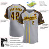 Custom Gray Brown-Yellow Authentic Raglan Sleeves Baseball Jersey